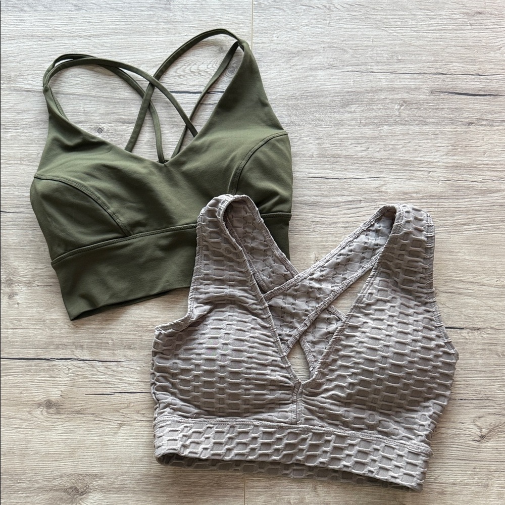 Forever 21 Olive and Taupe Textured Bras